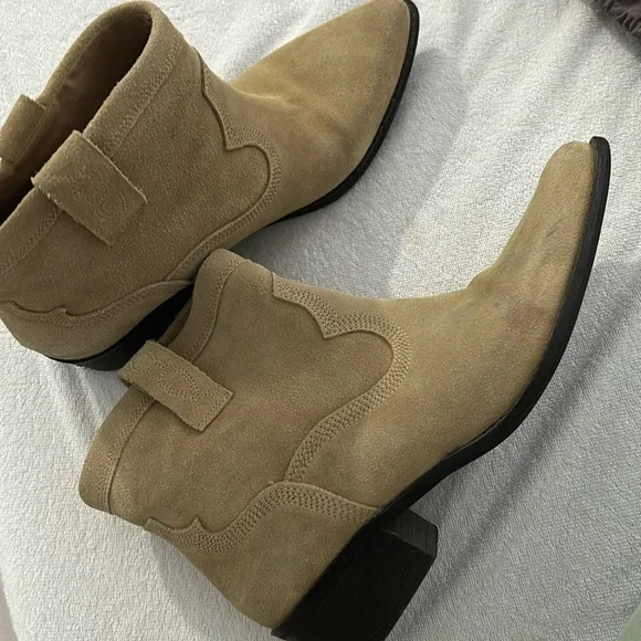 ZARA Real Suede Leather Boots Zara Brown Suede Leather Heeled Knee High Boots UK8 EU41 US9  main image 3